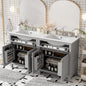 60" Modern Black Bathroom Vanity Set
