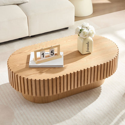 43.7 Inch Modern Handcrafted Drum Coffee Table