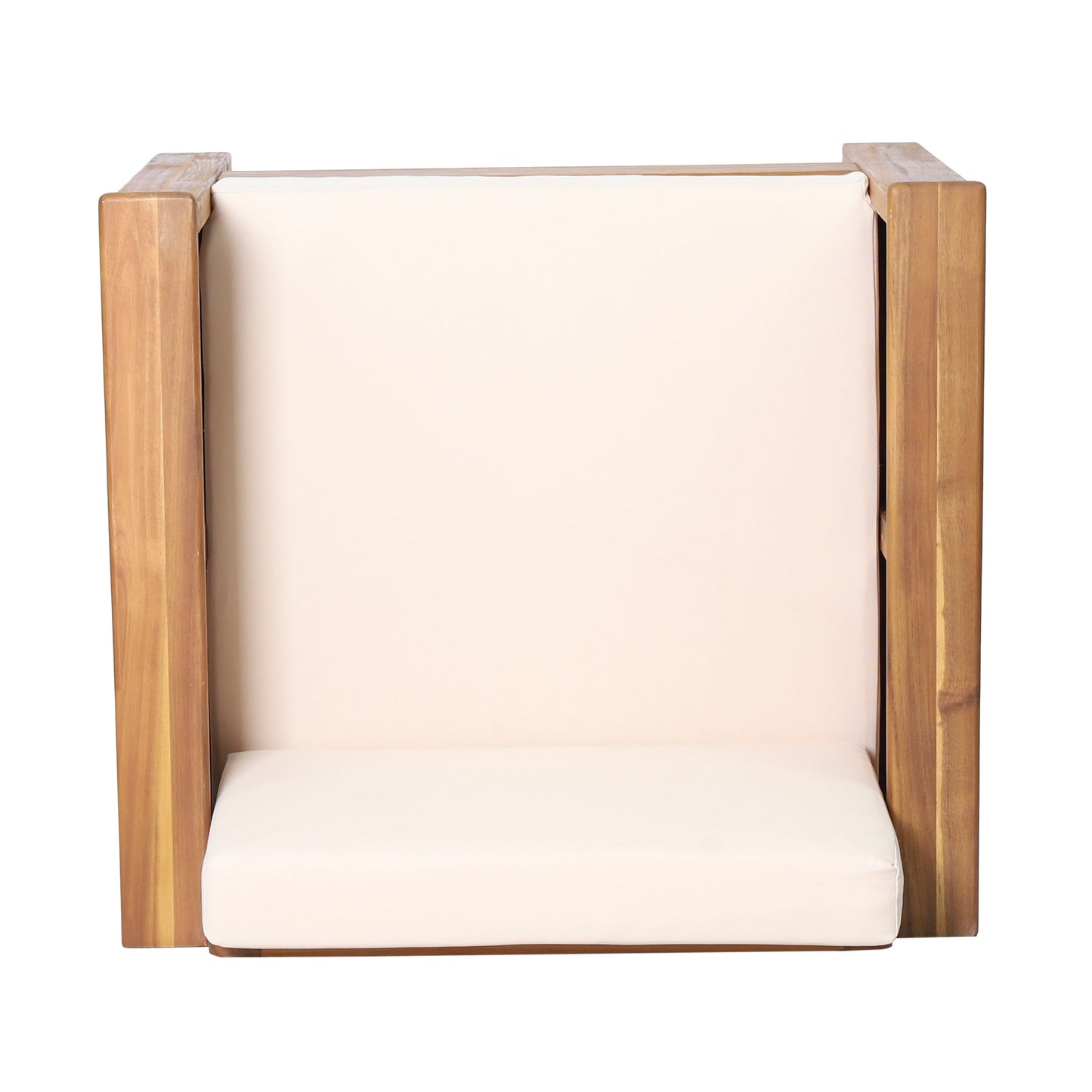 Set of 2 Outdoor Acacia Wood Club Chairs with Cushions