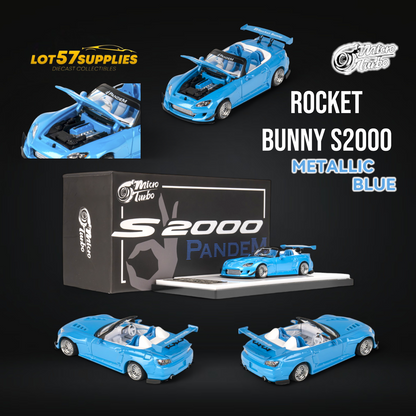 (Pre-Order) MicroTurbo Honda S2000 Custom Rocket Bunny Metallic Blue 1:64