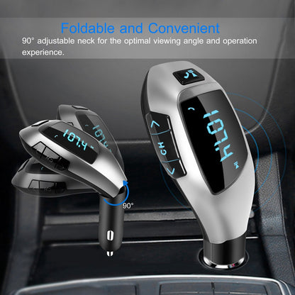Car FM Wireless Transmitter USB Charge Hands-free Call MP3 Player Supports U Disk TF Card Reading