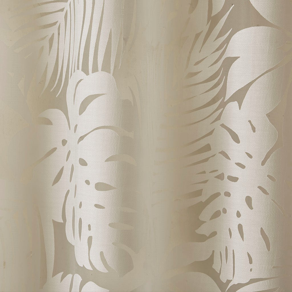 Palm Leaf Burnout Window Sheer Natural 50x84 Inches
