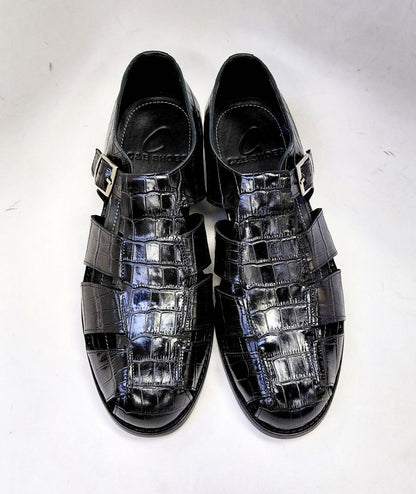 C Collection Crocodile Sandal - Black