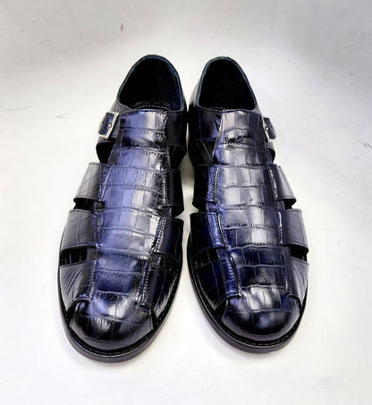 C Collection Crocodile Sandal - Blue