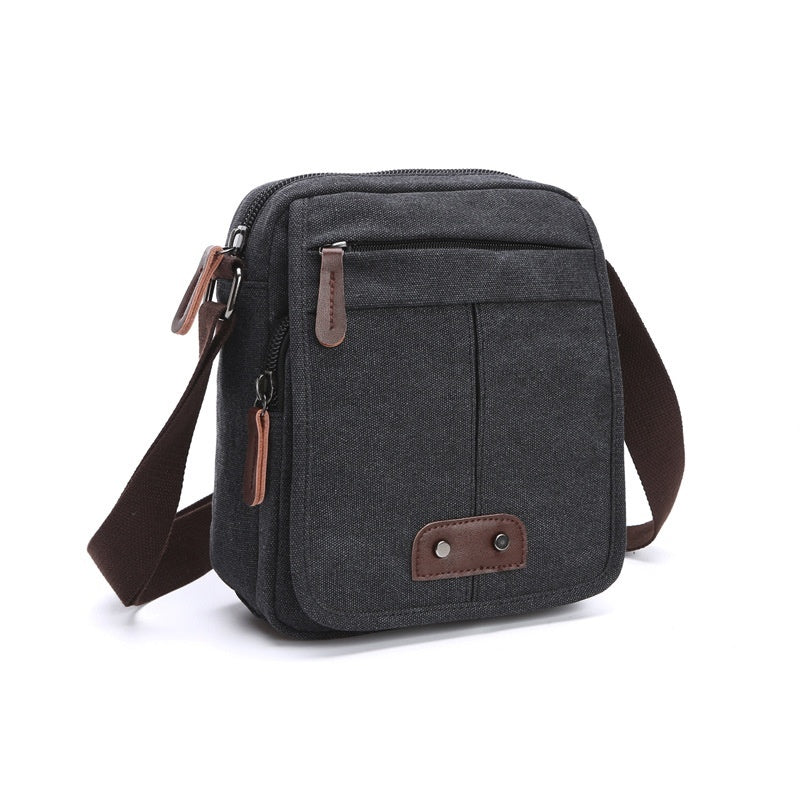Mens And Womens Casual Small Crossbody Korean-style Canvas Bag For Outdoor Use