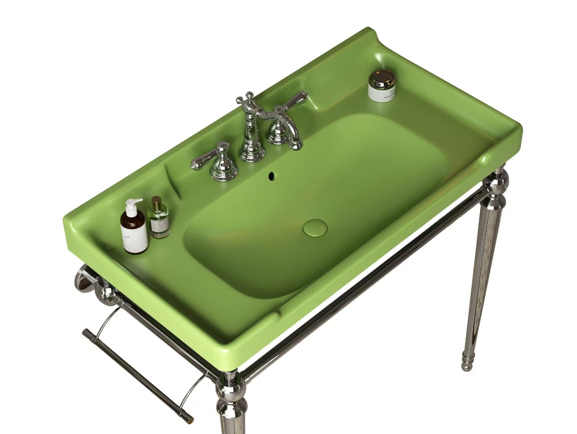 VICI 36" Bathroom Ceramic Basin with 3 Pre-Drilled Holes