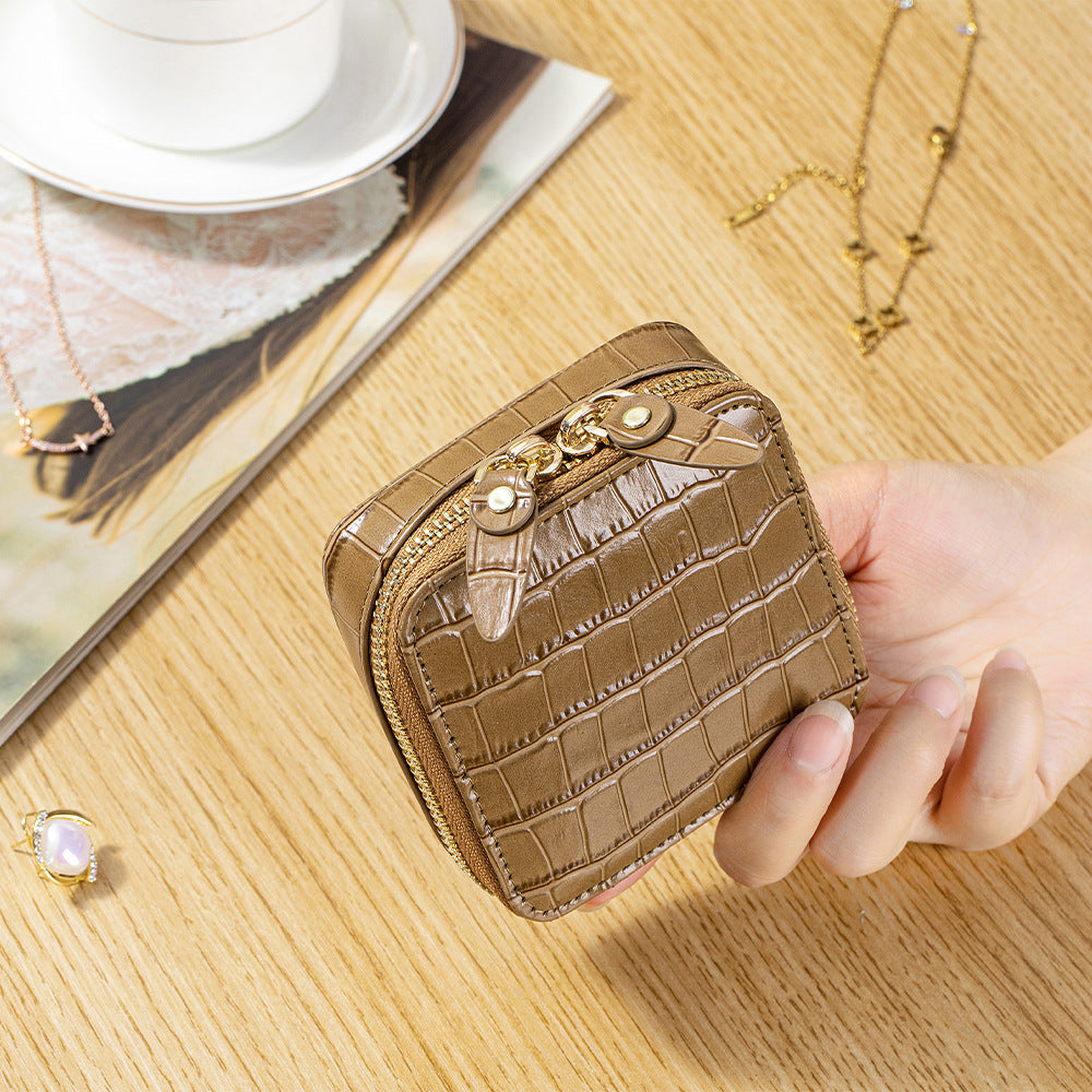 Pattern High Appearance Jewelry Box Genuine Leather Portable