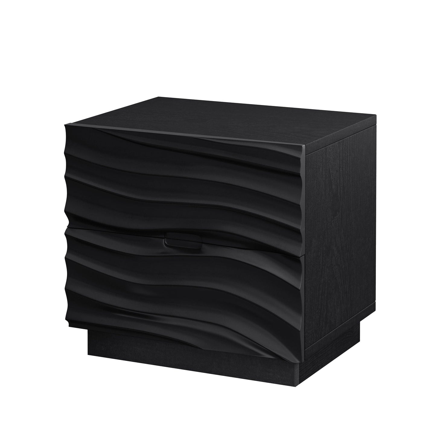 Nightstands, Bedside Table With 2 Drawers (Set of 2) - Black