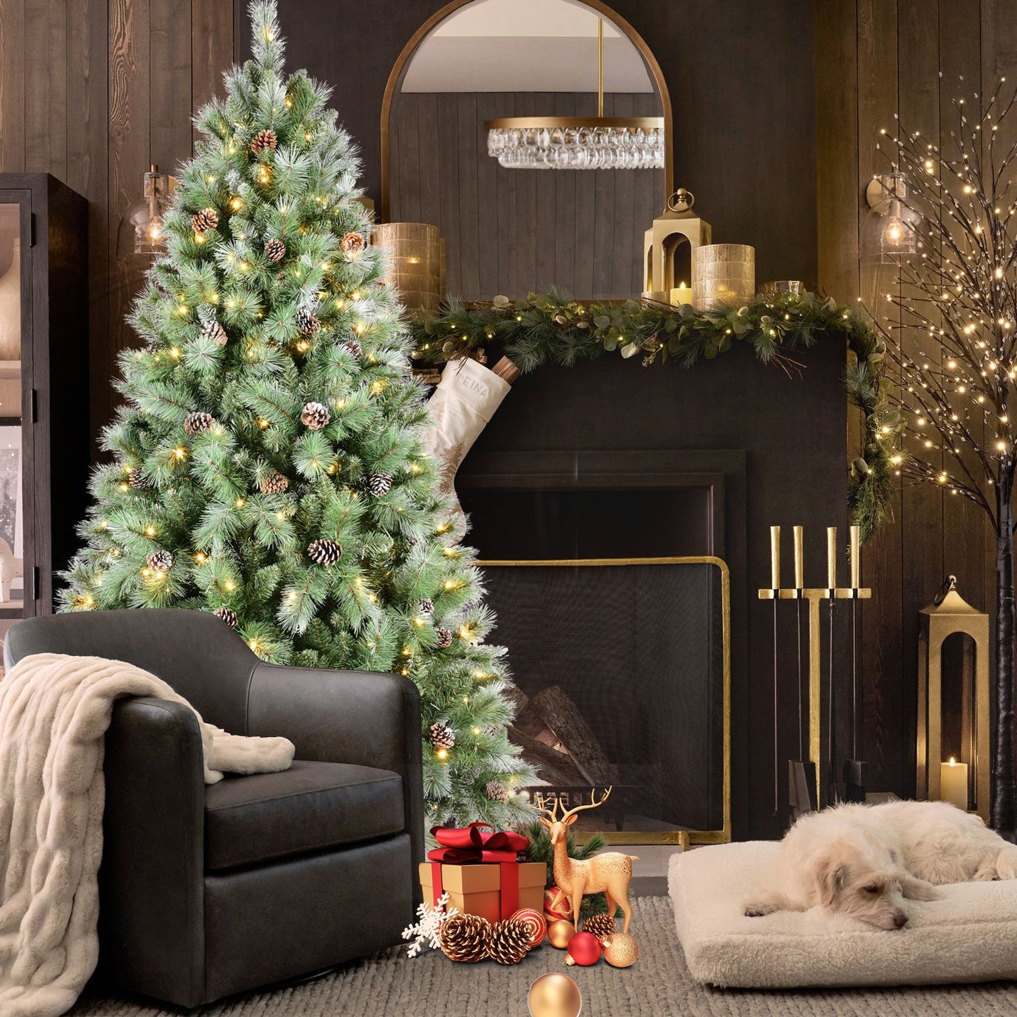 6FT Christmas Tree with 66 Pine Cones