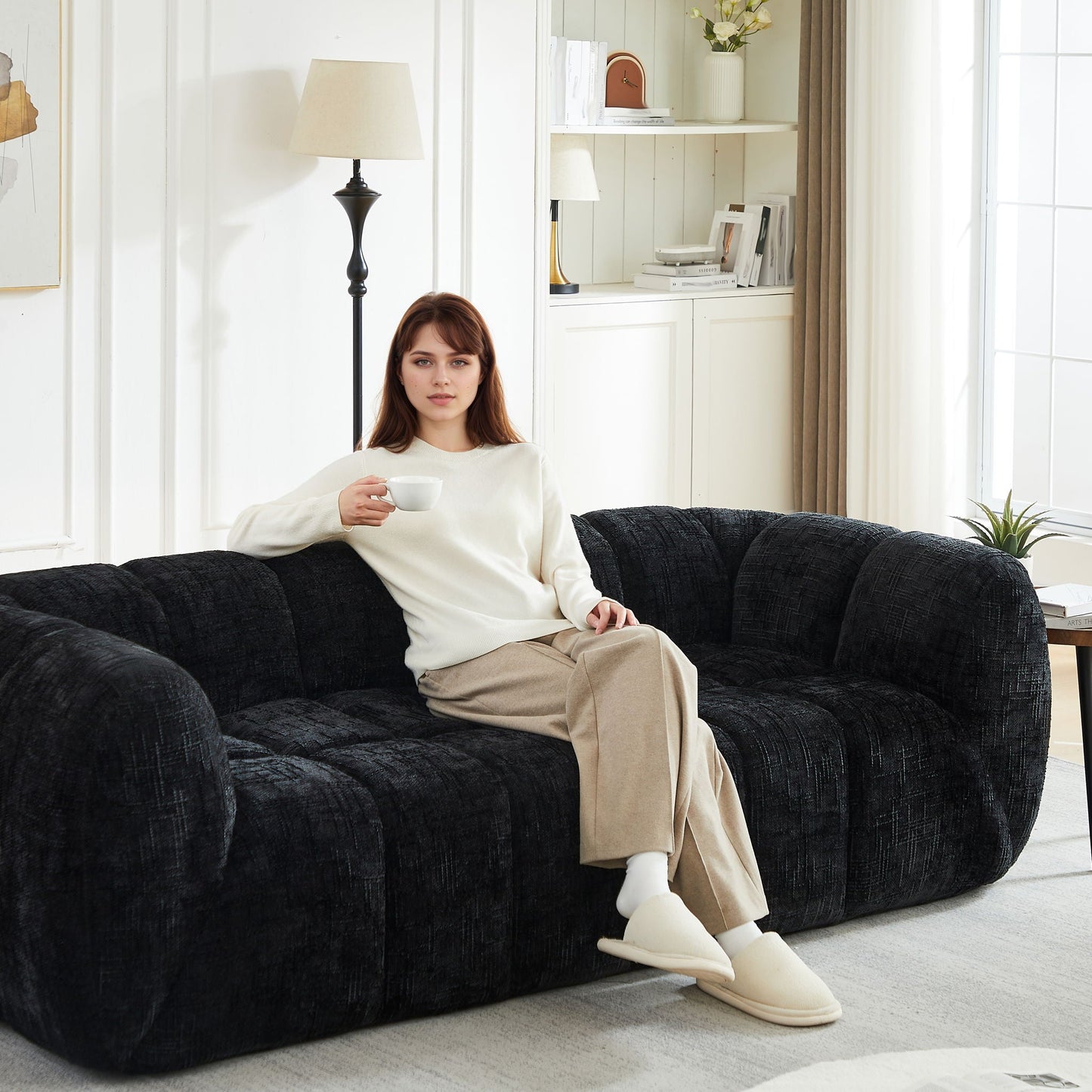 Modern Sofa With Piano Key Backrest