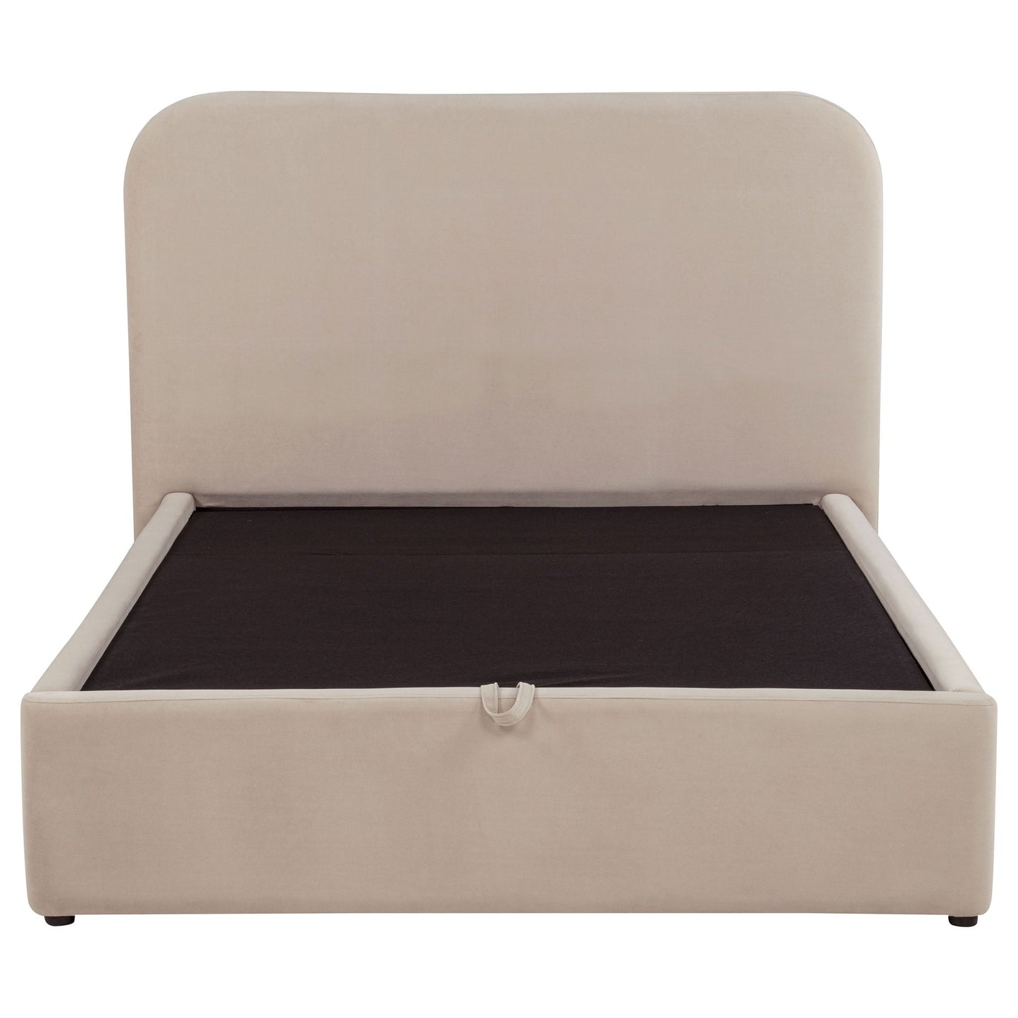 Anders Upholstered Full Storage Lift Platform Bed Beige