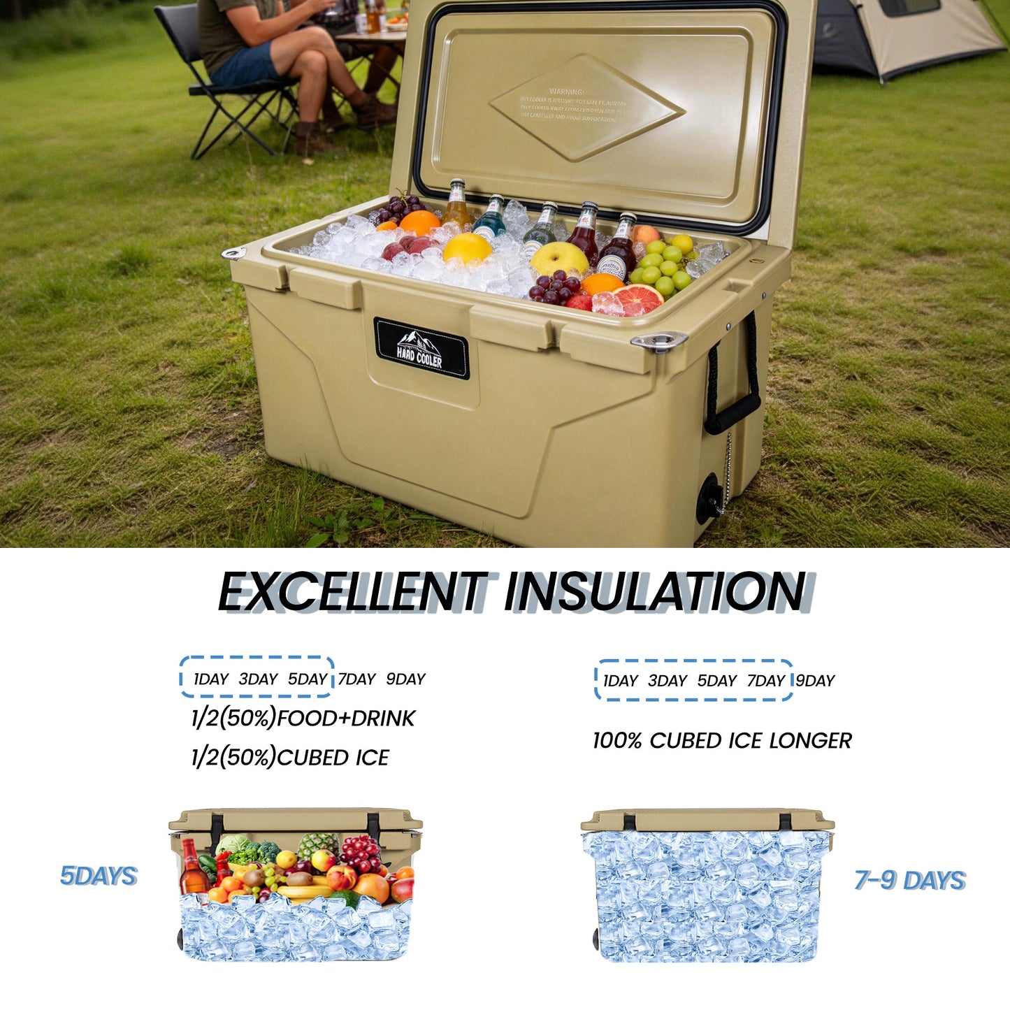 110 Quart Khaki Rotomolded Insulated Ice Chest
