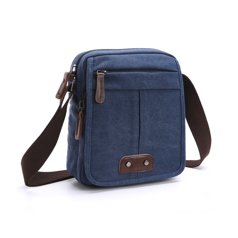Mens And Womens Casual Small Crossbody Korean-style Canvas Bag For Outdoor Use