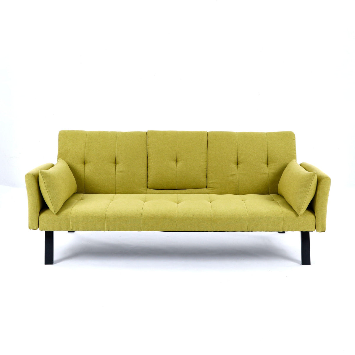 Sofa Bed With Foldable Design And Cup Holder - Green