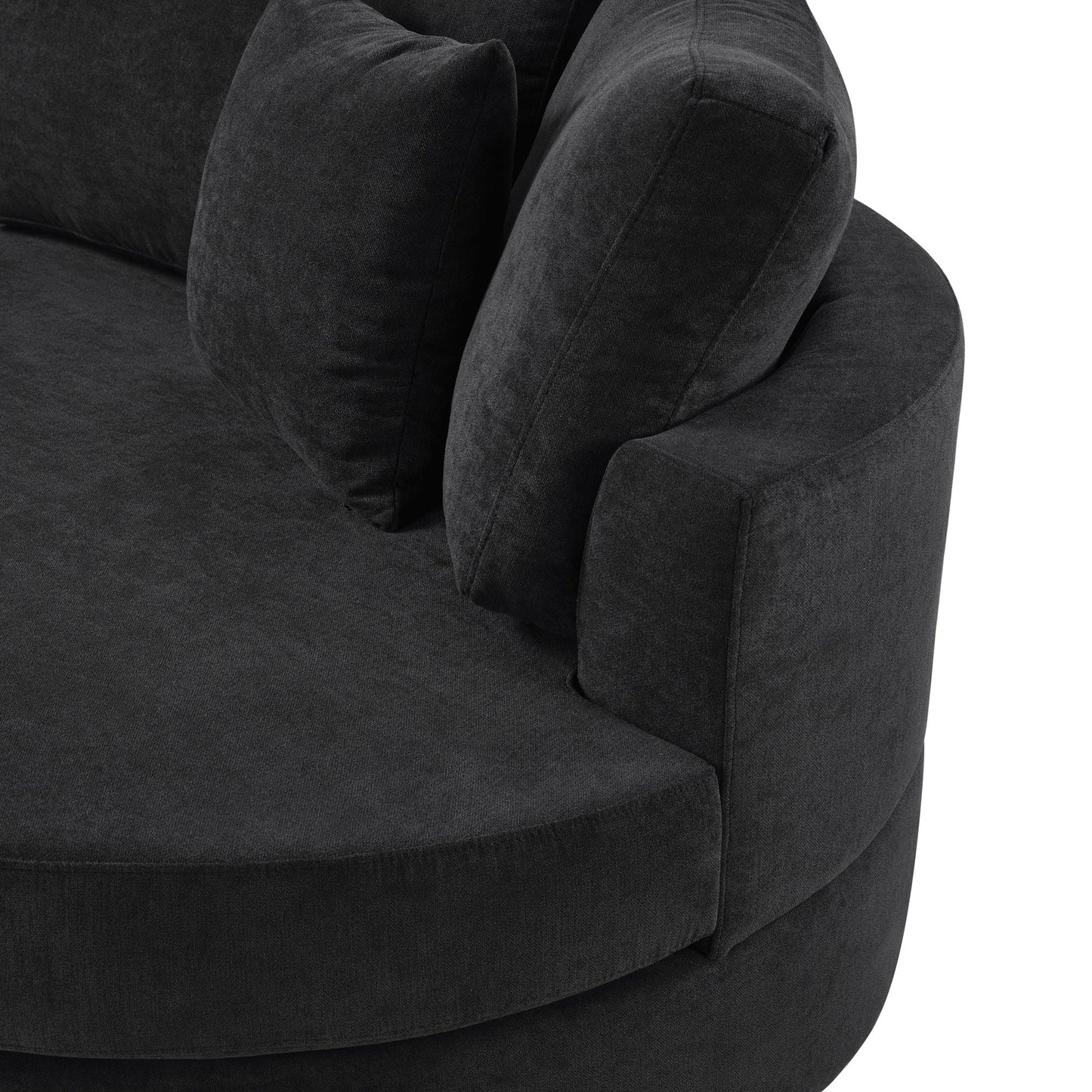 Modern 3 Seater Upholstered Sofa With Curved Design