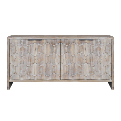 Accent Cabinet Farmhouse Style 4 Door Wooden Cabinet Sideboard Buffet Server Cabinet Storage Cabinet, For Living Room, Entryway, Hallway, Office, Kitchen And Dining Room