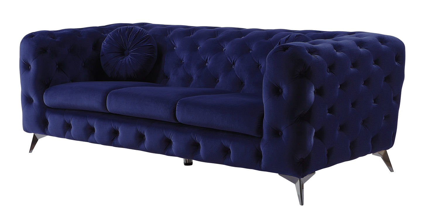 Atronia Blue Velvet Sofa