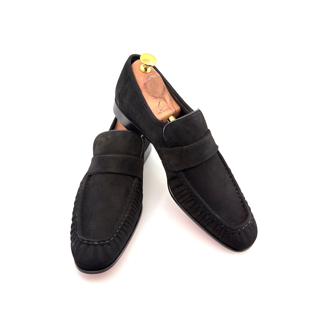 C Collection Suede Loafer - Black