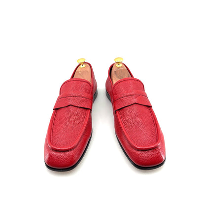 C Collection Deerskin Penny Loafer - Red
