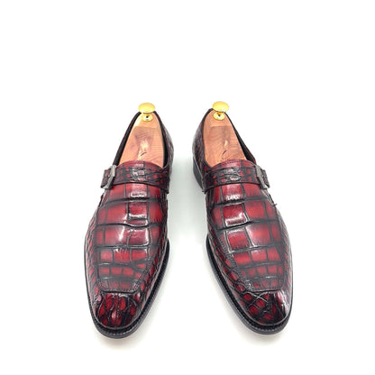 Maurice Sargeant Alligator Monkstrap - Burgundy