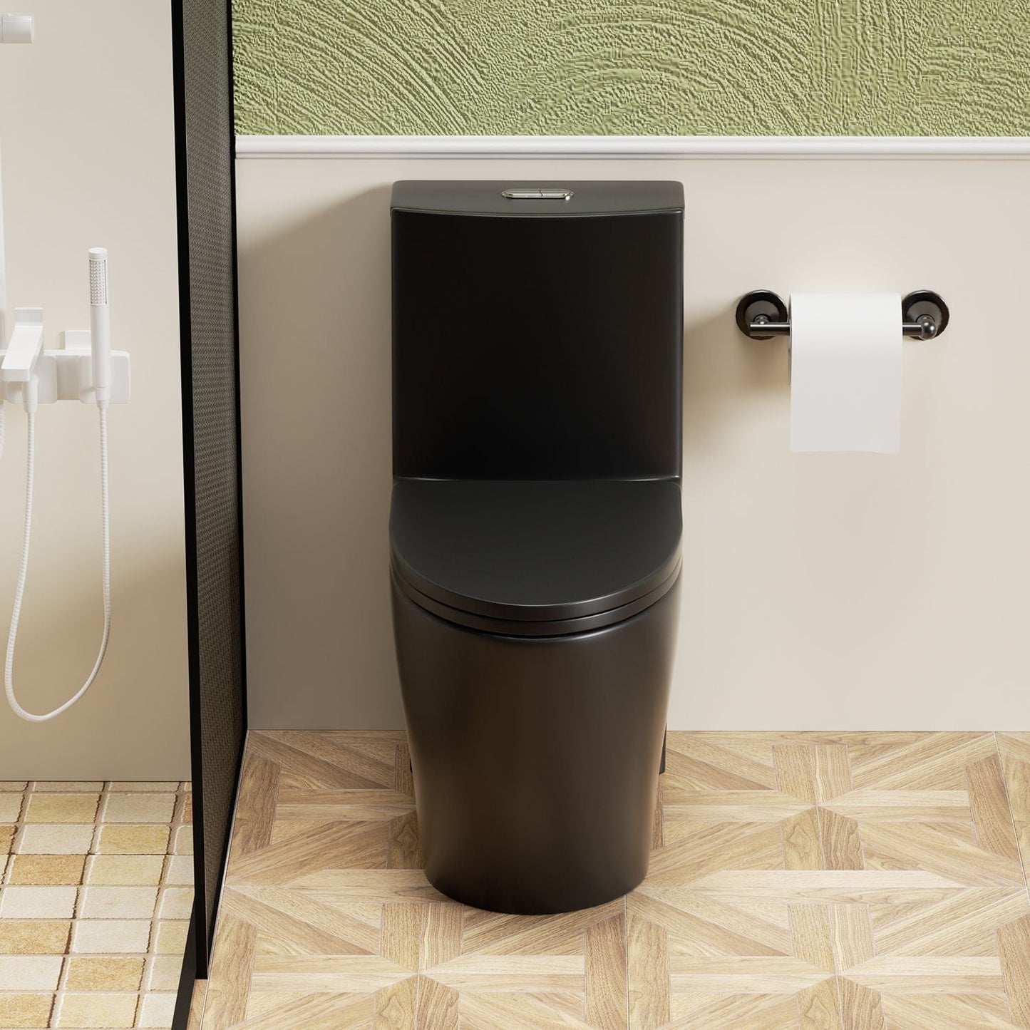 1 Piece Toilet With Tornado Flush, Dual Flush, And ADA Height Comfort Chair