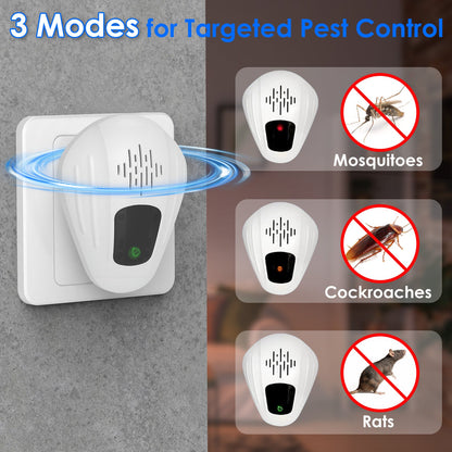 Ultrasonic Pest Repeller 2-Pack for Mosquitoes, Roaches & Rats
