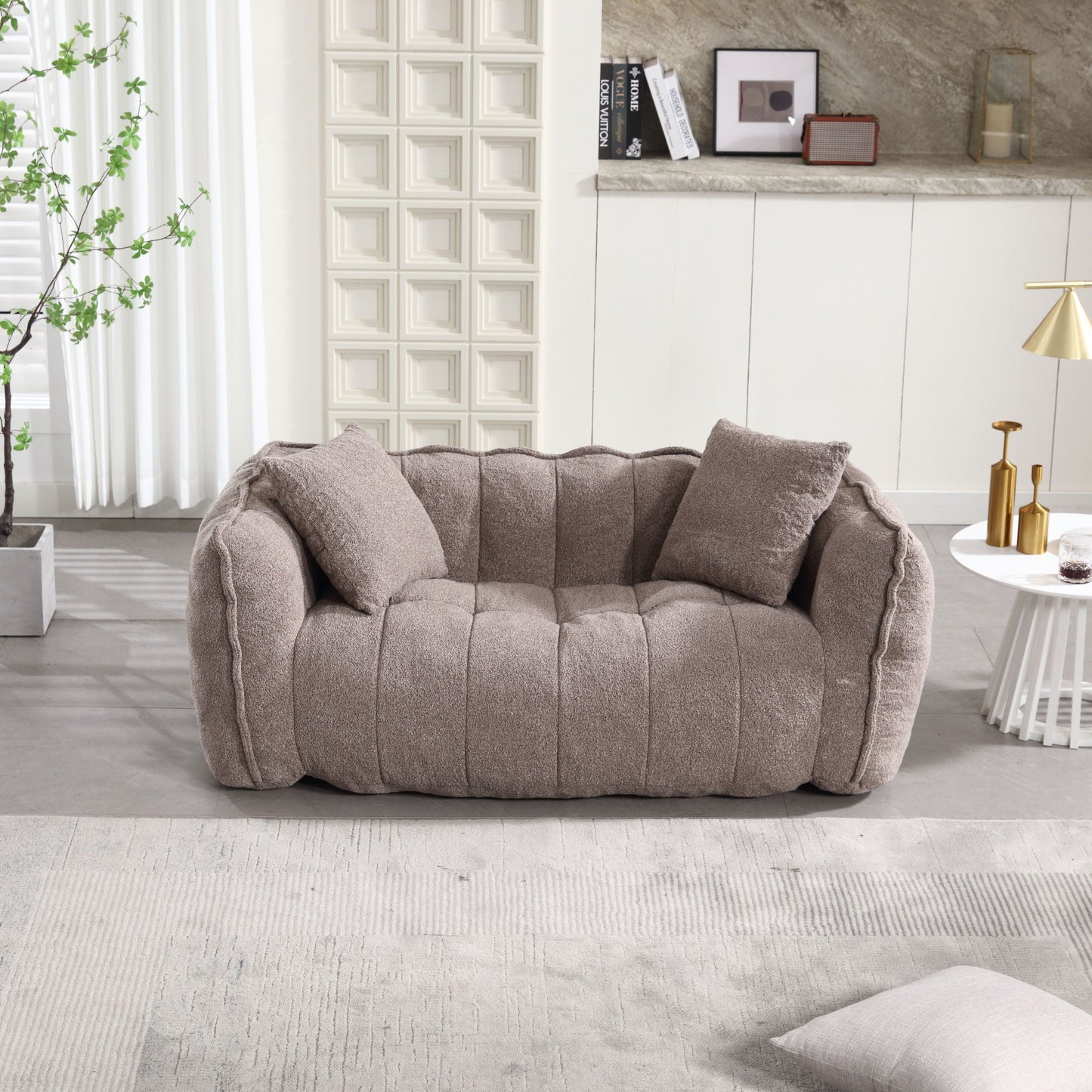Cozy Beanbag Chair With High Resilience Foam Core For 2