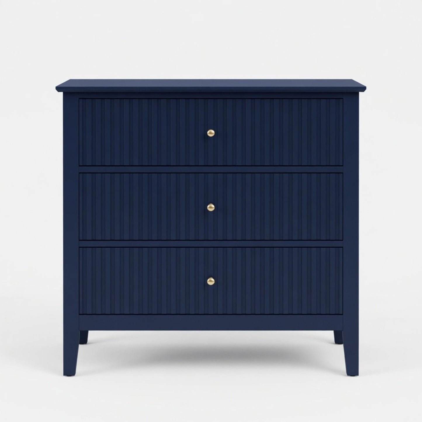 Fluted 3 Drawer Nightstand With Soft Close Slides