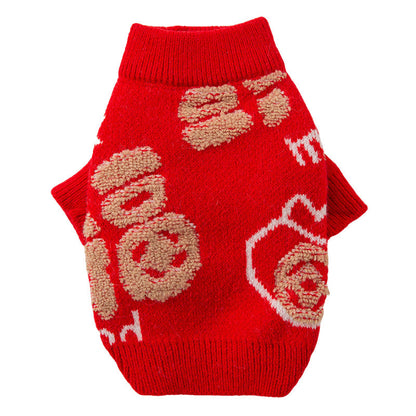 Cats Keep Warm In Autumn And Winter, Full Of Good Fortune And Happiness. New Year's Two-legged Sweater, Festive New Year.