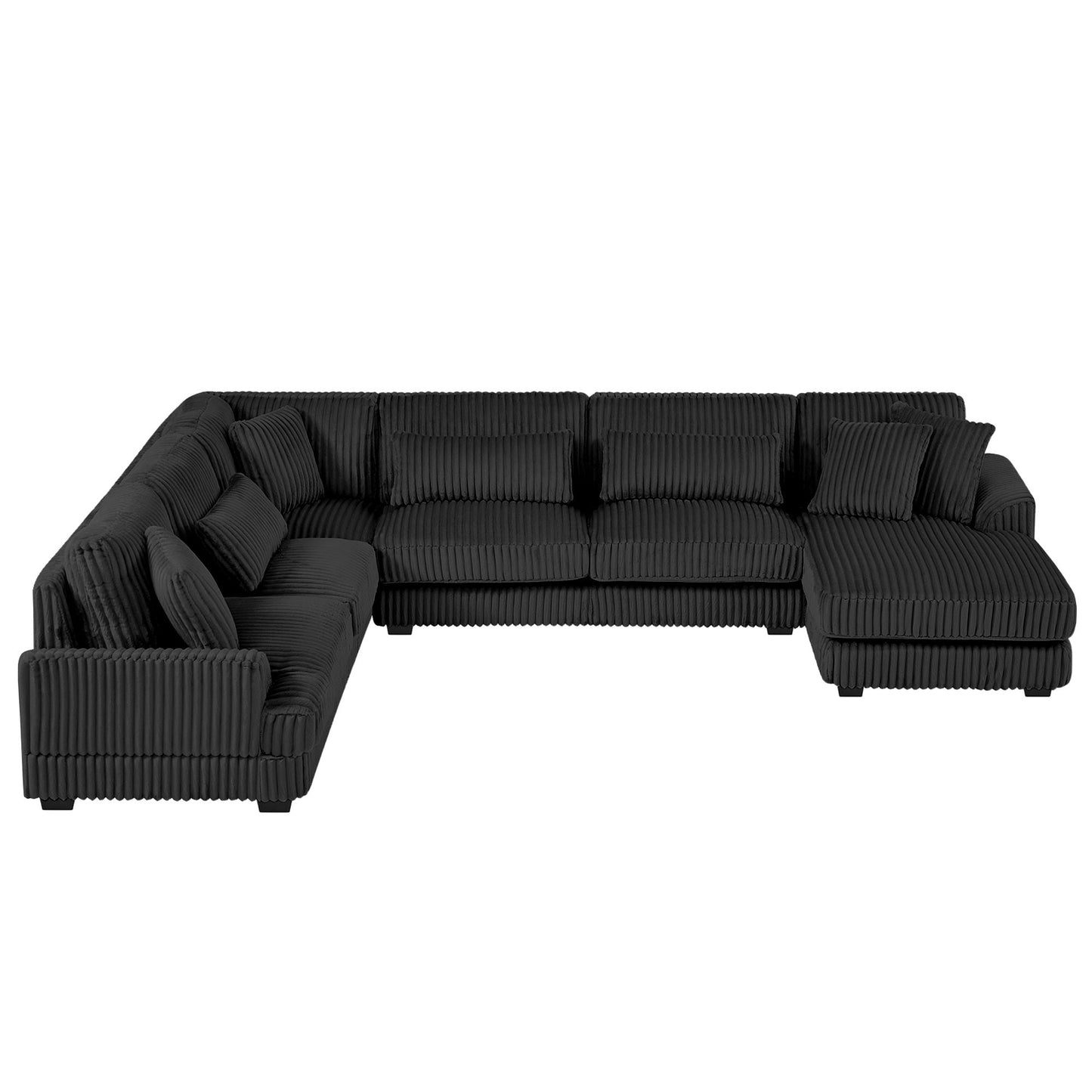 Oversized Sectional Sofa U - Shaped Sofa Couch Modern Sofa Upholstered In Soft With A Chaise Lounge For Living Room