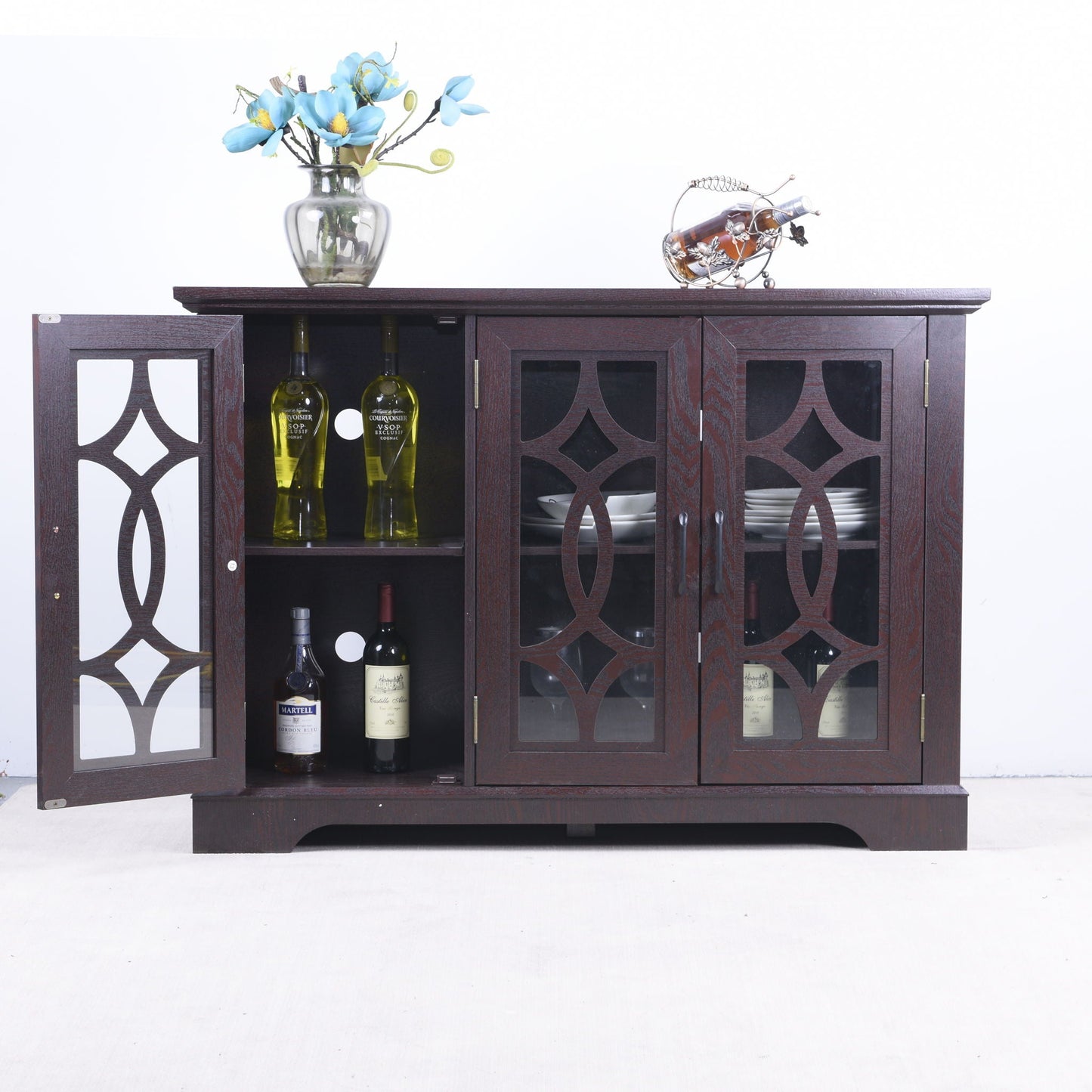 Spacious Sideboard With 3 Doors - Ox Blood Red
