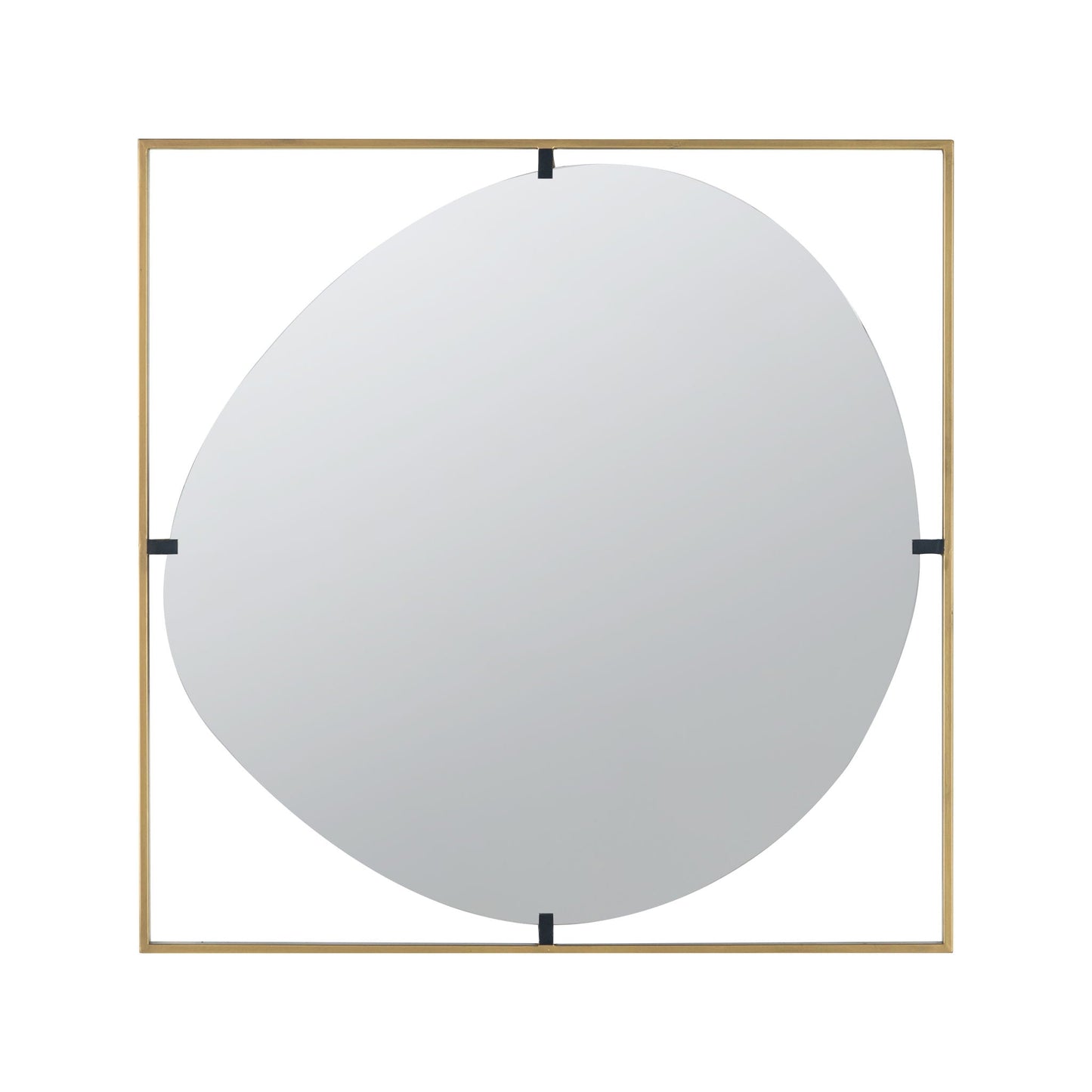 Poppy Mirror With Metal Frame Contemporary Design For Bathroom, Entryway Wall Decor