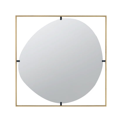 Poppy Mirror With Metal Frame Contemporary Design For Bathroom, Entryway Wall Decor