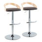 Grotto - Contemporary Adjustable Barstool, Swivel With Rounded T Footrest (Set of 2)