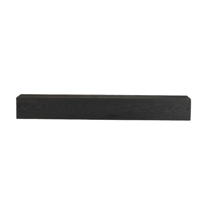 48'' Embossed Fireplace Mante, Wall Mounted Floating Shelf - Black