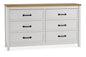 Kerisden - Six Drawer Dresser - White / Brown