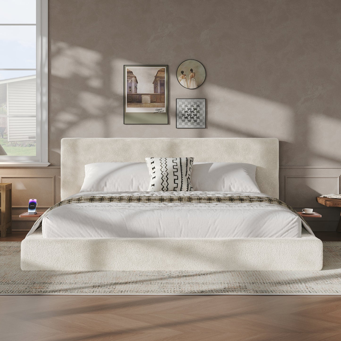 AirFrame King Bed Frame with Adjustable Sliding Side Table