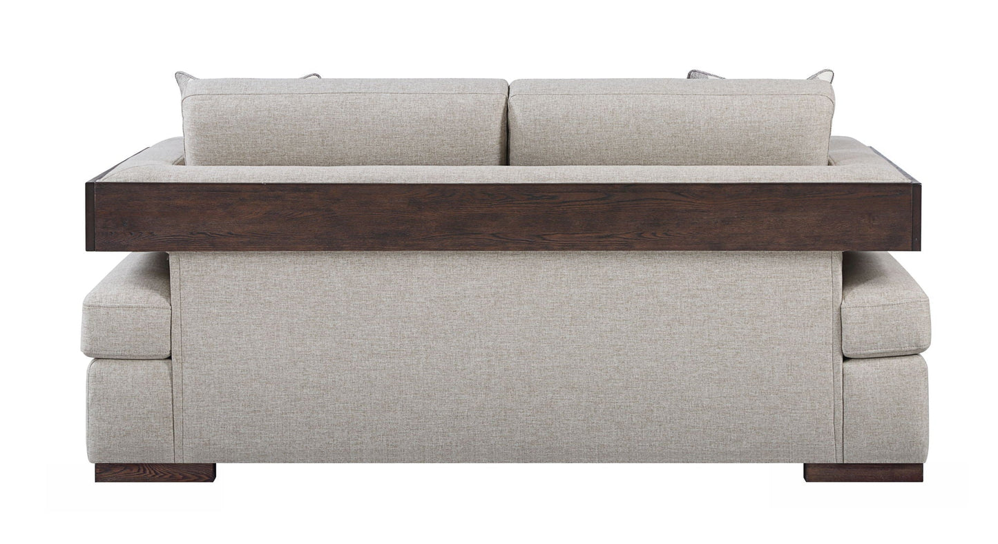 Niamey Loveseat With 2 Toss Pillows - Walnut