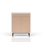 Bar Cabinet With Large Storage - White / Pecan