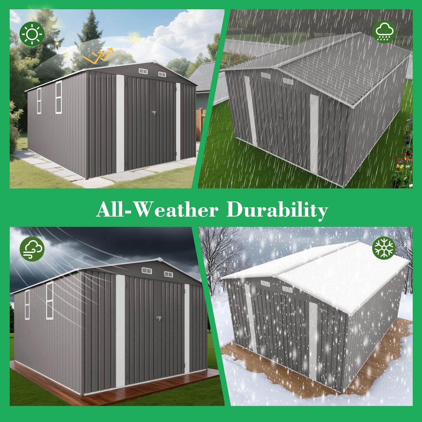 Outdoor Storage Shed With Lockable Doors