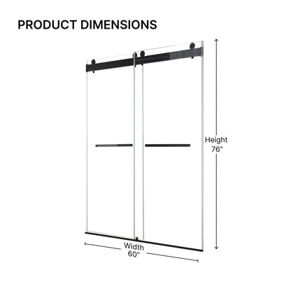 48 inches x 76 inches Double Sliding Shower Door in Matte