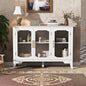 Storage Cabinet 3 Doors Stylish Style White
