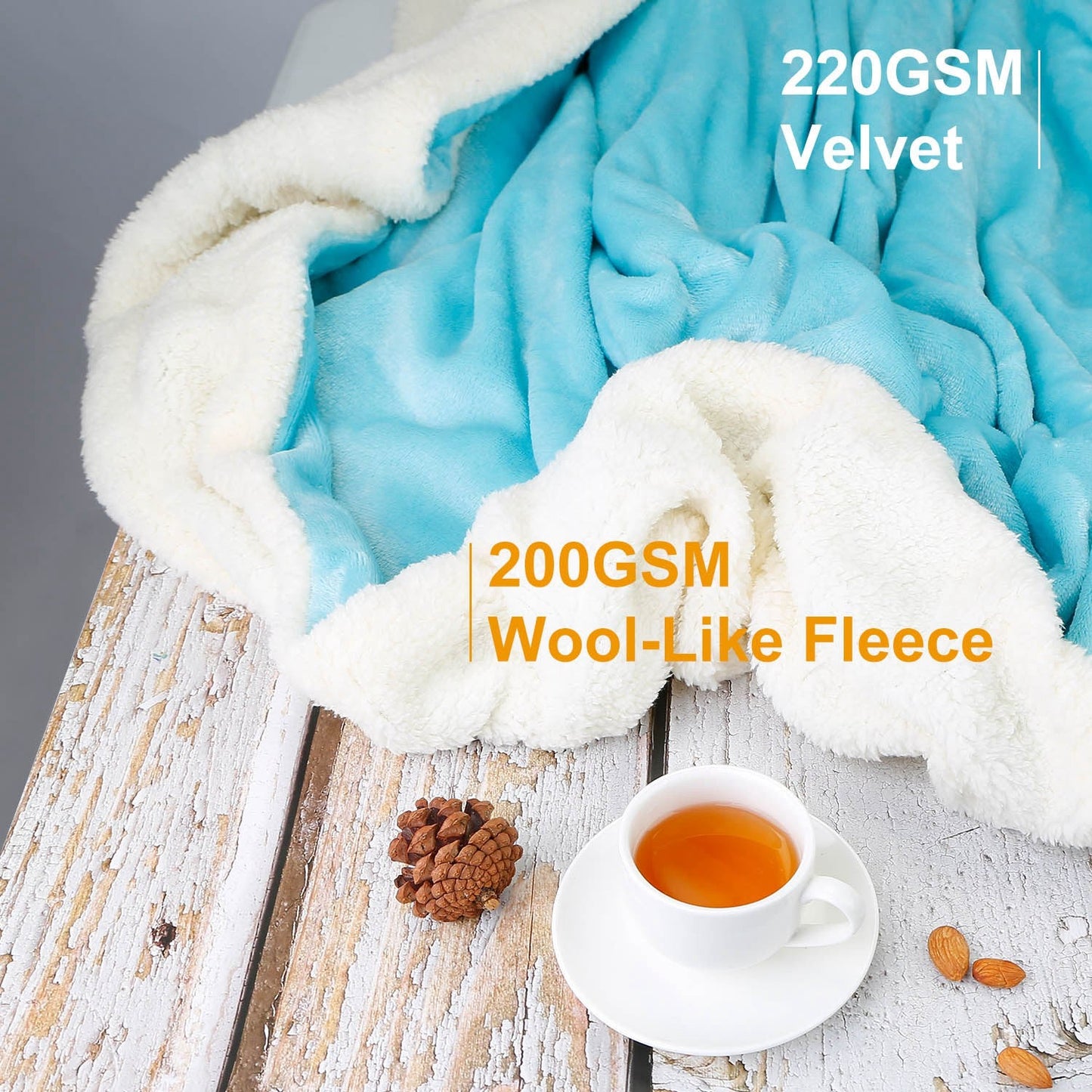 Fleece Throw Blanket - Double-Sided Soft Microfiber Polyester