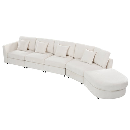 U_Style Modern 5-Seater Curved Modular Sectional Sofa