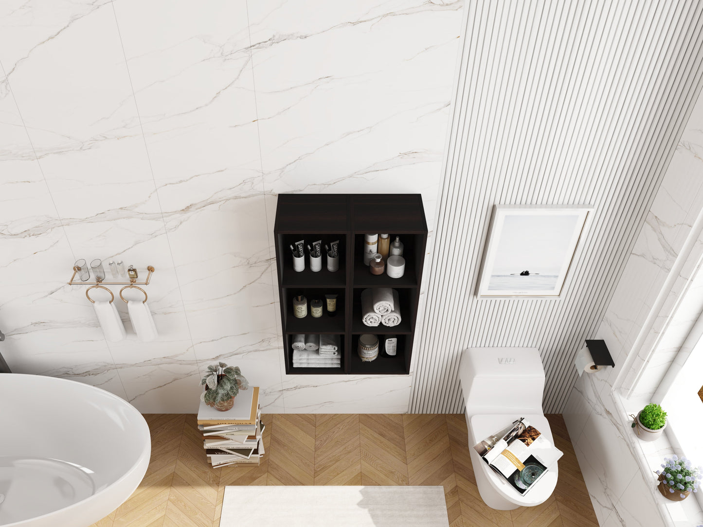 24 Inch Wall Mounted Storage Shelves Combination