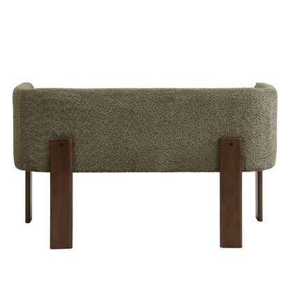 48.5" Upholstered Solid Loveseat (Walnut+Green)