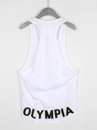 Men's Plus Size Letter Graphic Wide Strap Tank