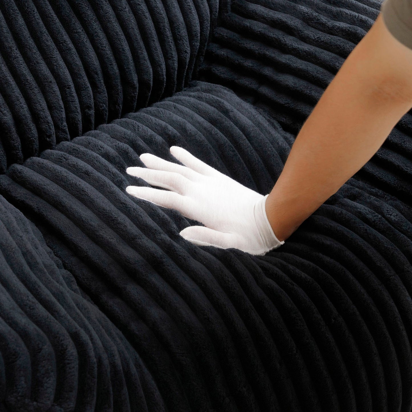 Giant Bean Bag Chair With Armrests And Footstool