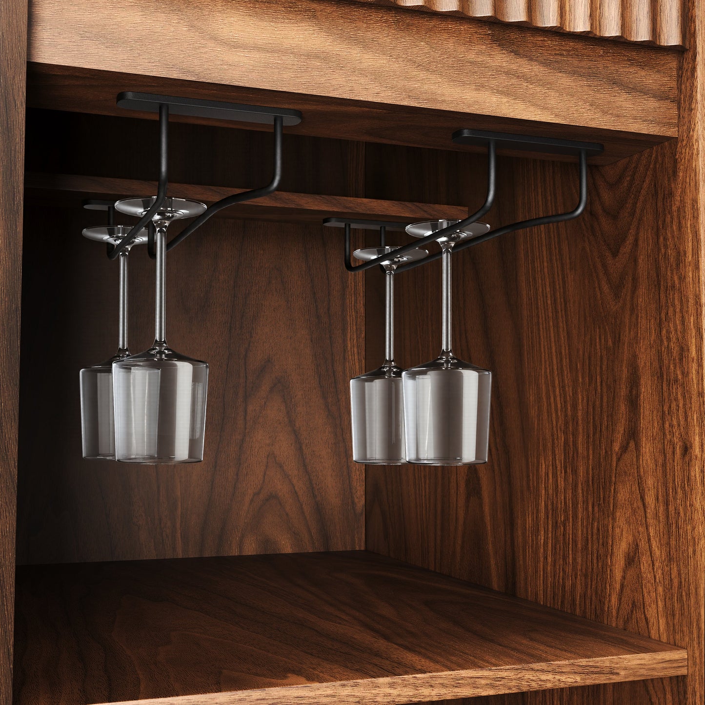 53.2" Fluted Buffet Wine Cabinet with Mini Fridge Nook (Fridge Not Included)