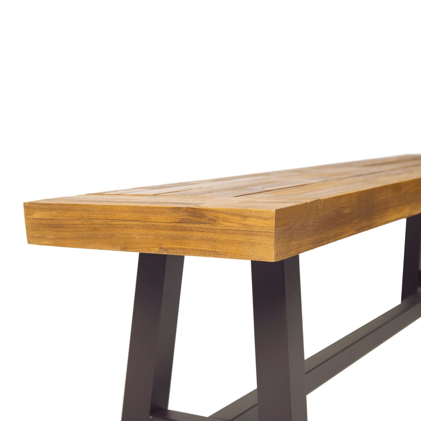 Tranquilizer Outdoor Acacia Wood Bench With Slat Panel Design